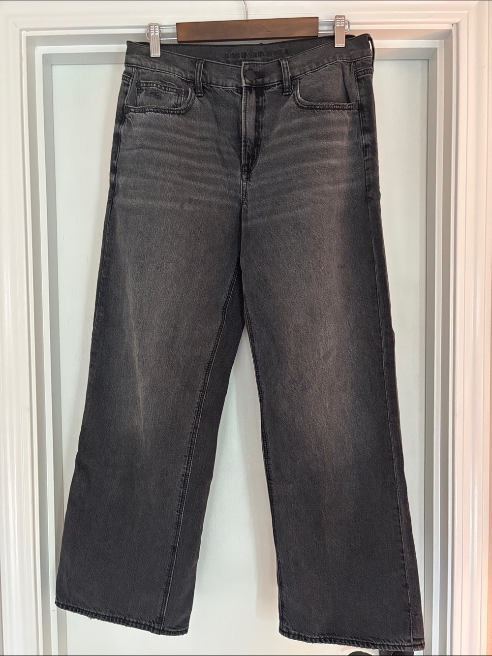 American Eagle Outfitters Strigid Wide Leg Jeans - Black Wash